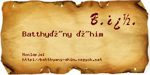 Batthyány Áhim névjegykártya